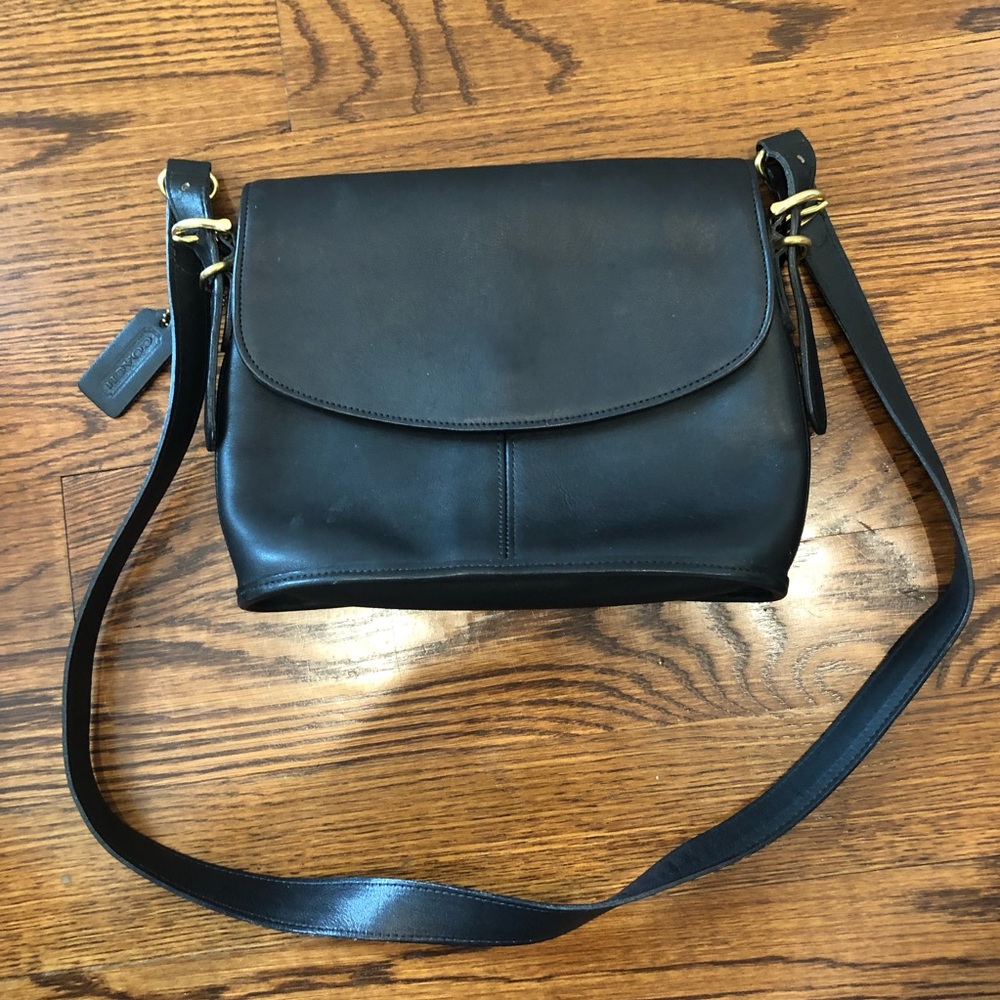 COACH black leather crossbody bag